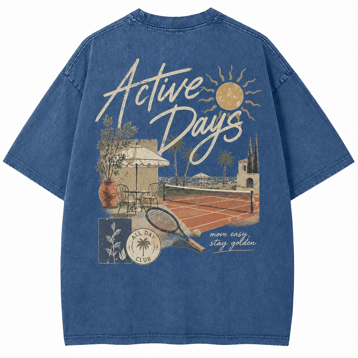 Active Days Tennis Graphic Washed Tee