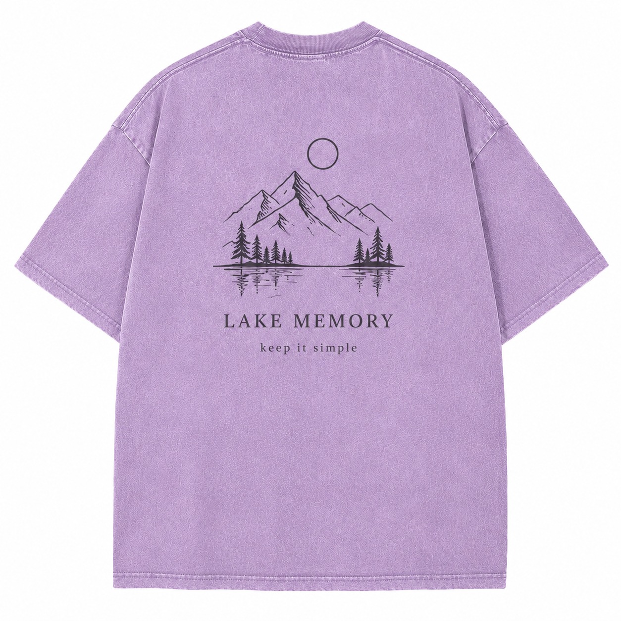 Lake Memory Minimal Graphic Washed Tee