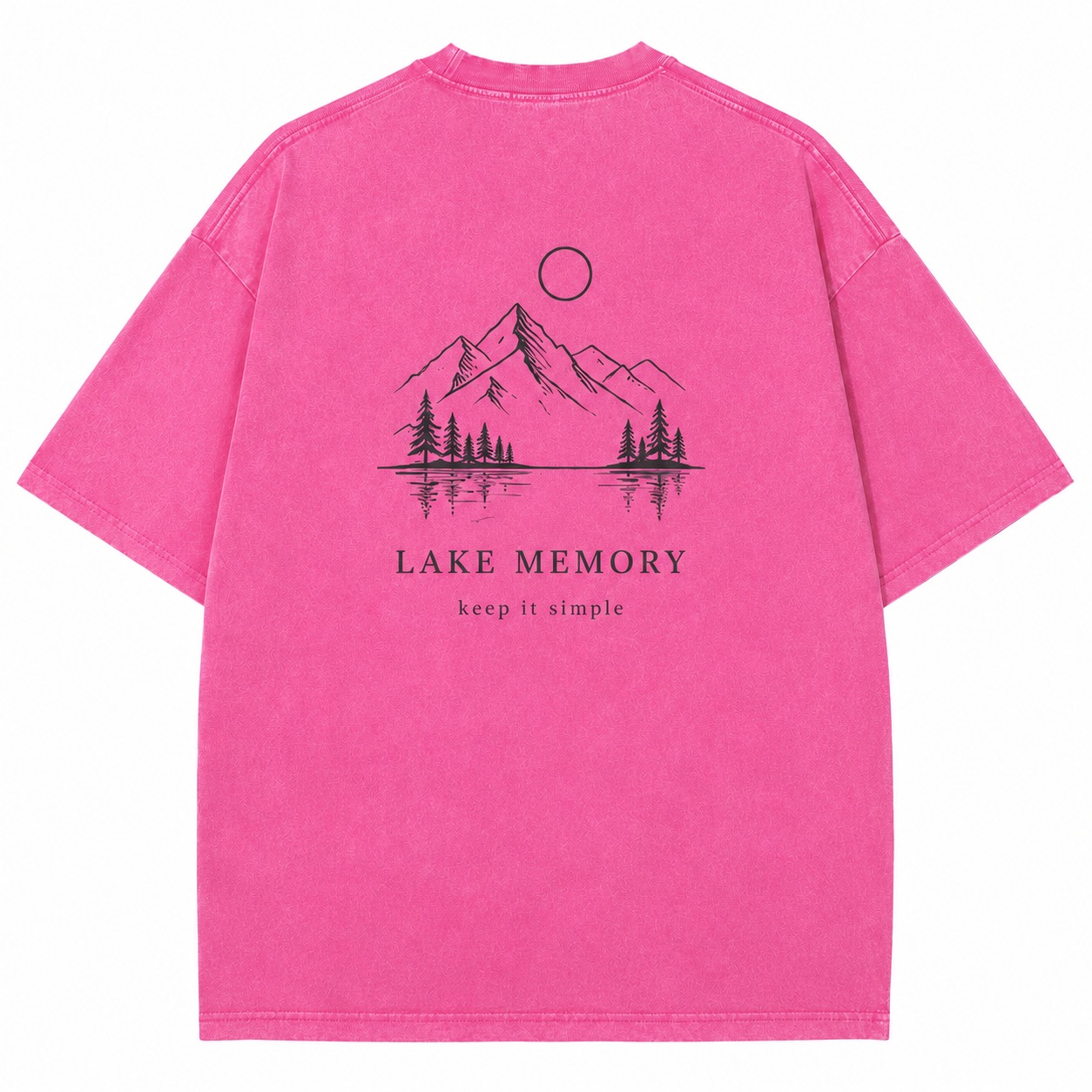 Lake Memory Minimal Graphic Washed Tee
