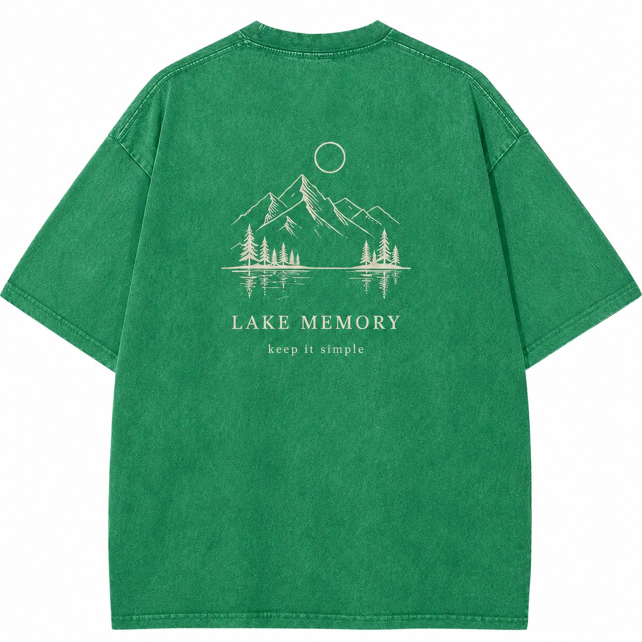 Lake Memory Minimal Graphic Washed Tee