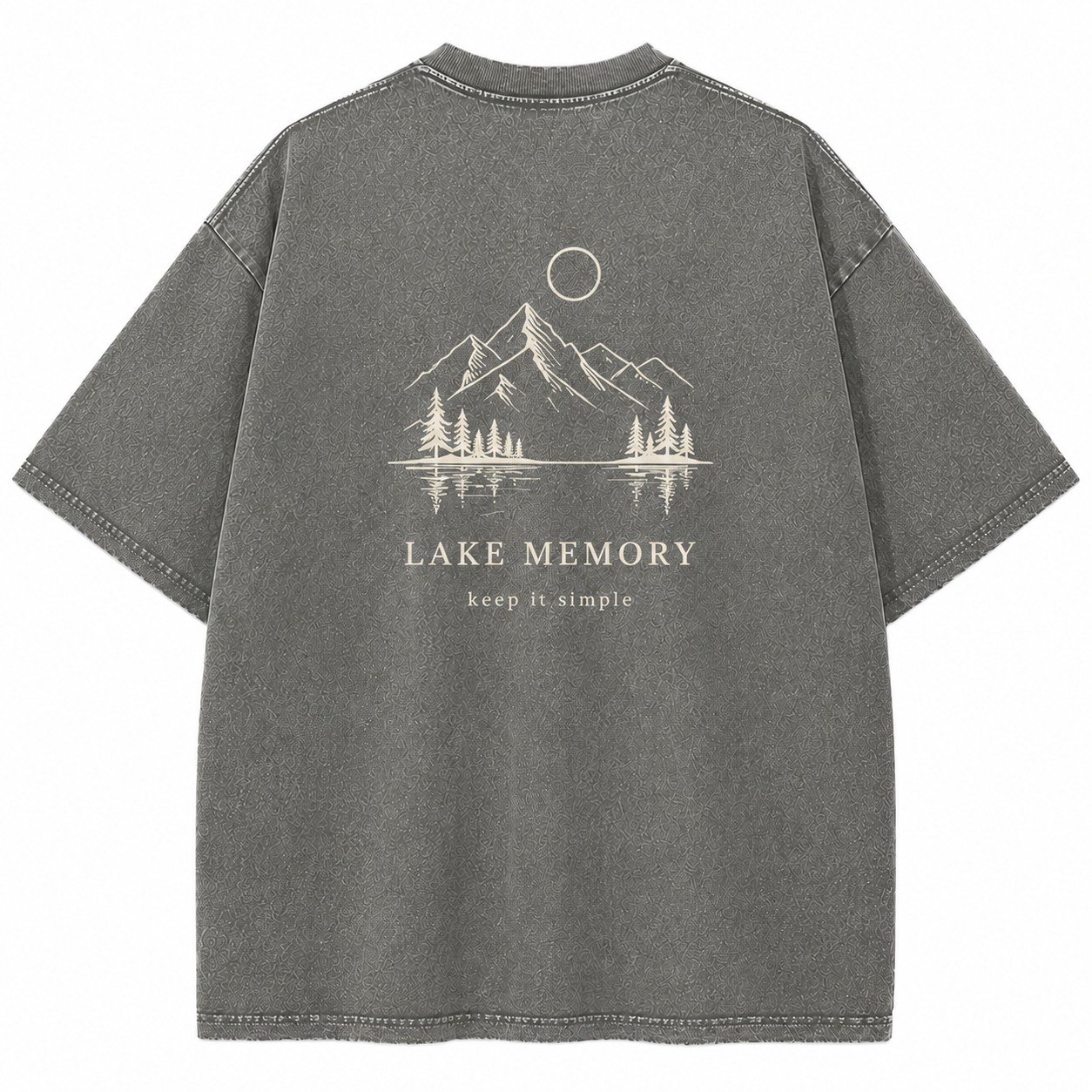 Lake Memory Minimal Graphic Washed Tee