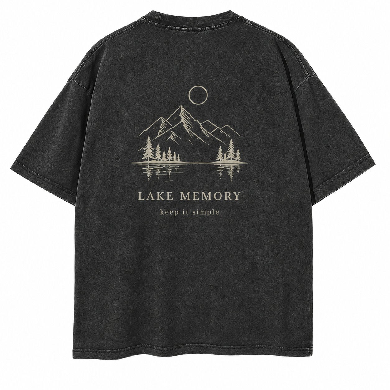 Lake Memory Minimal Graphic Washed Tee
