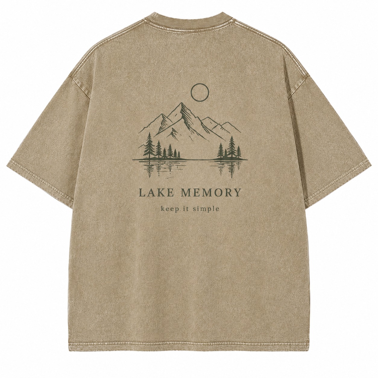Lake Memory Minimal Graphic Washed Tee