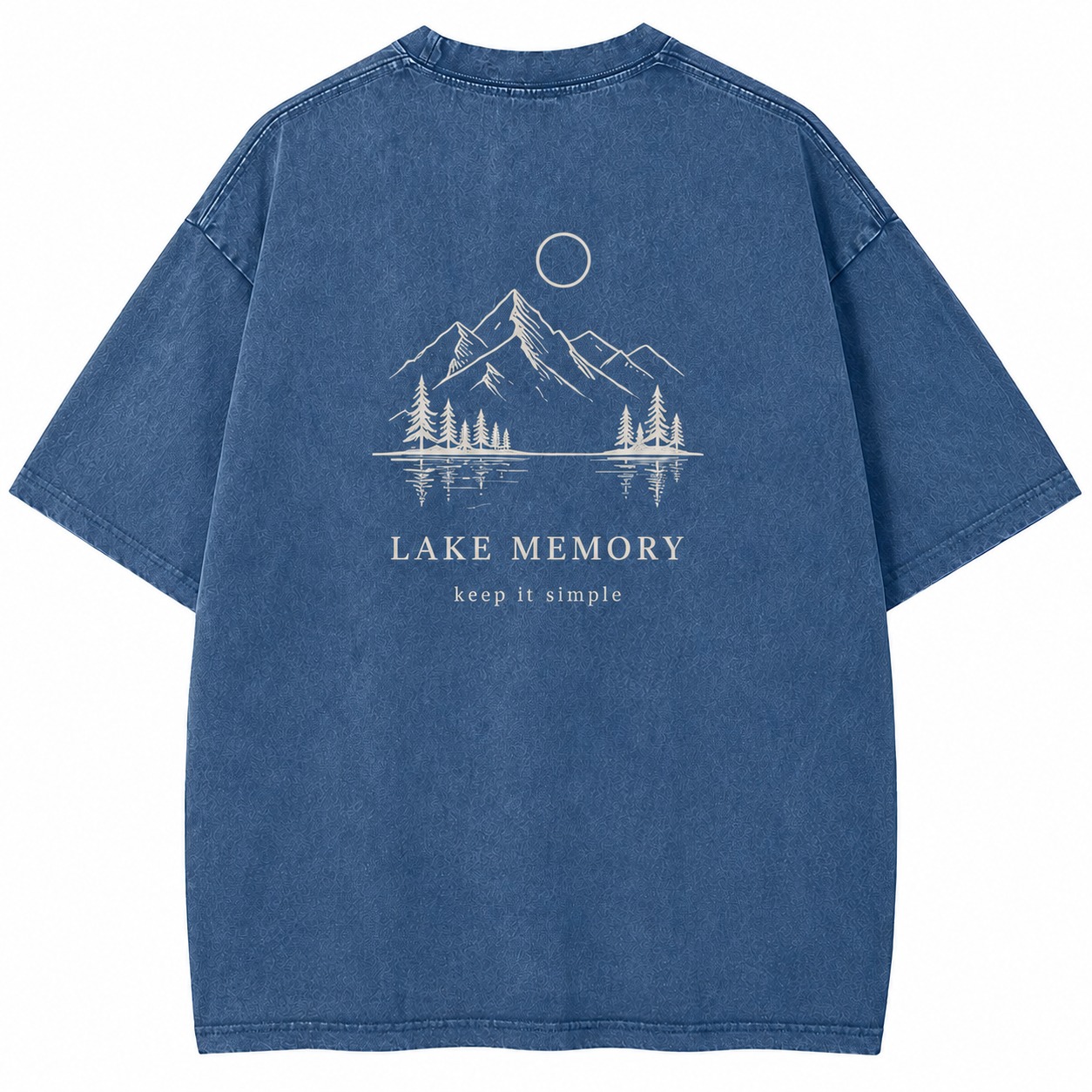 Lake Memory Minimal Graphic Washed Tee