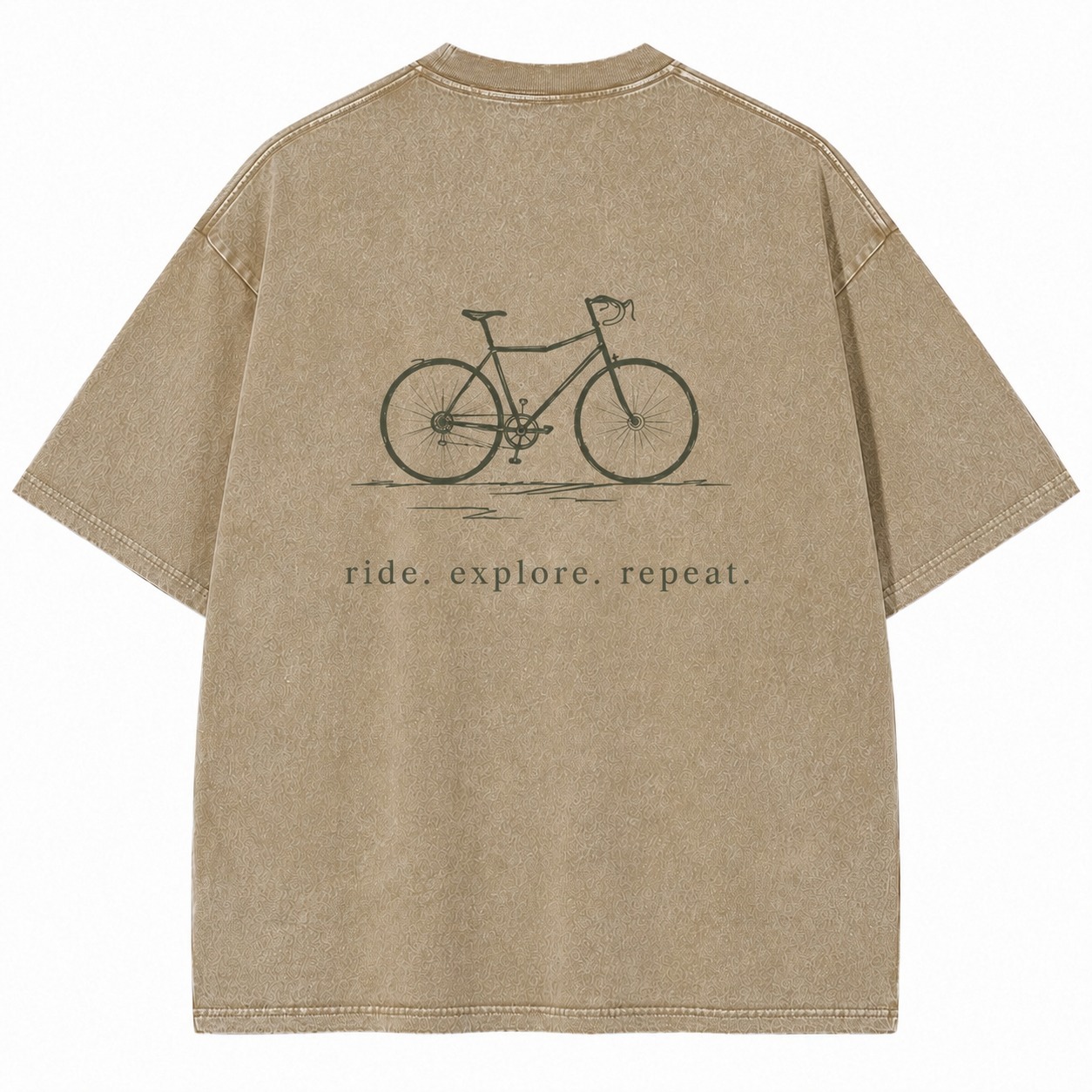 Ride Explore Repeat Bicycle Graphic Washed Tee