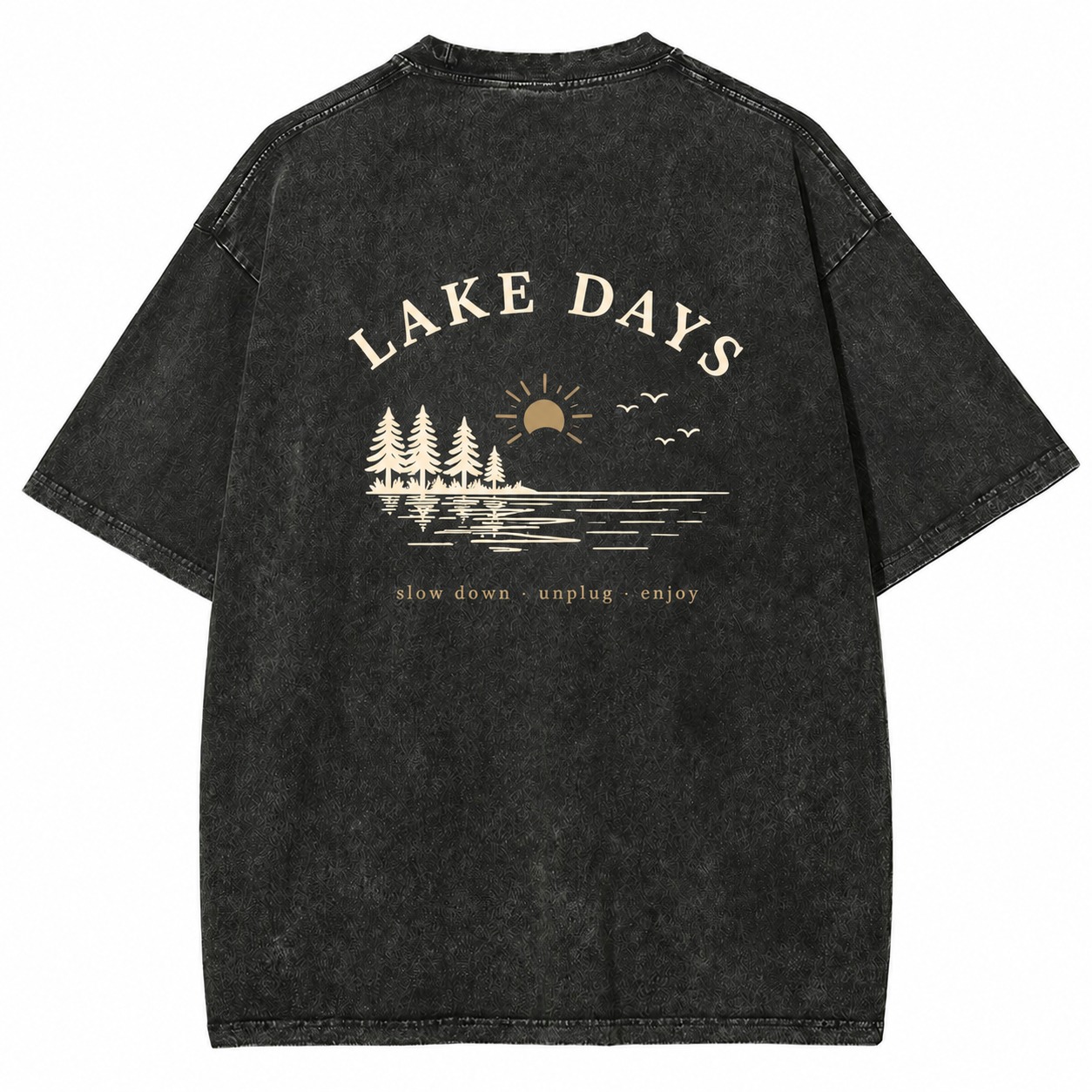 Lake Days Minimal Graphic Washed Tee
