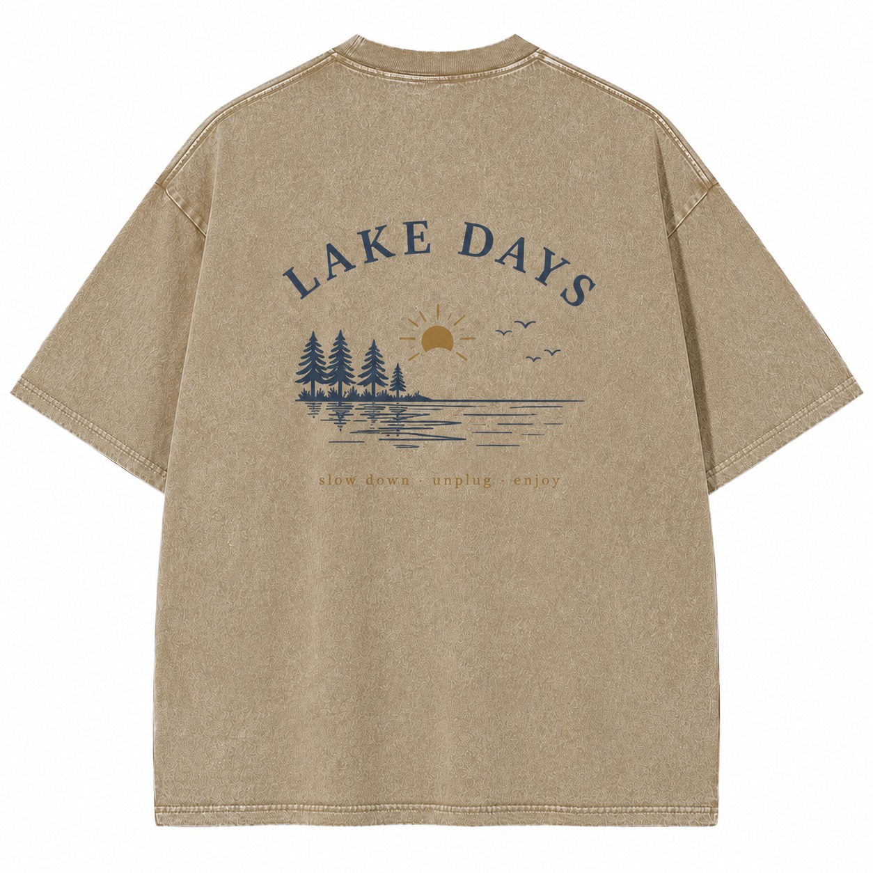 Lake Days Minimal Graphic Washed Tee