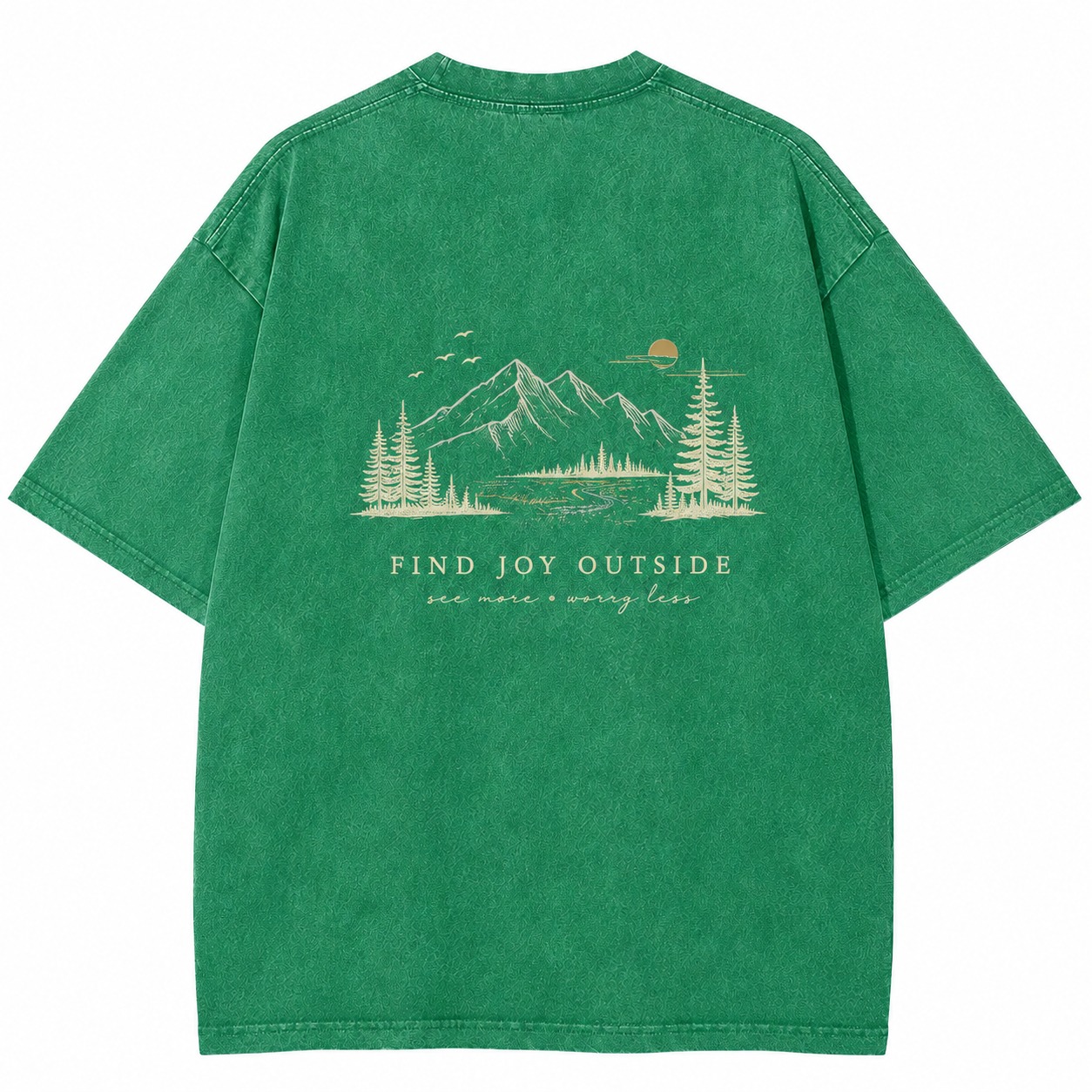 Find Joy Outside Mountain Graphic Washed Tee