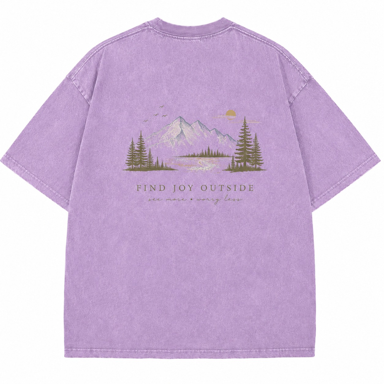 Find Joy Outside Mountain Graphic Washed Tee