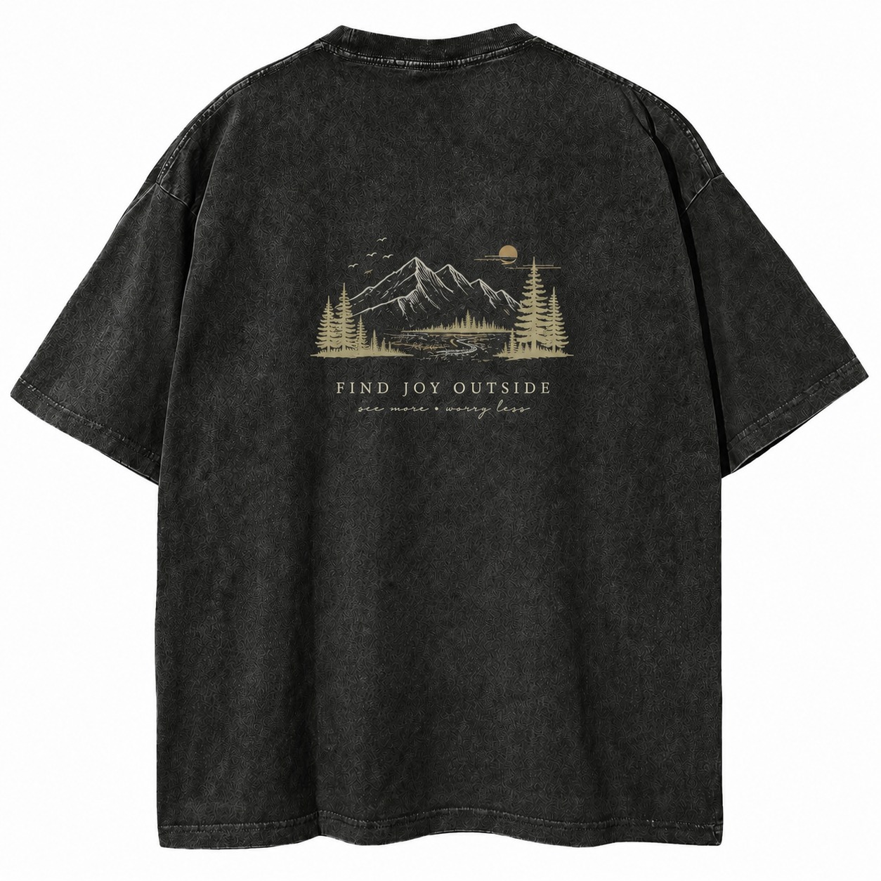 Find Joy Outside Mountain Graphic Washed Tee