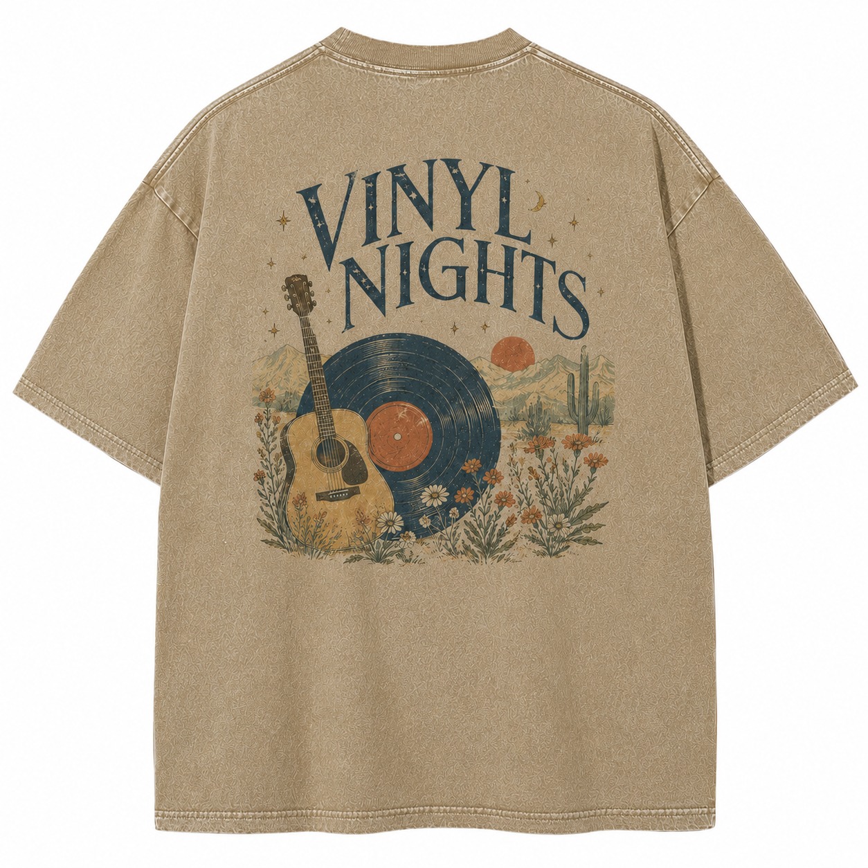 Vinyl Nights Music Graphic Washed Tee