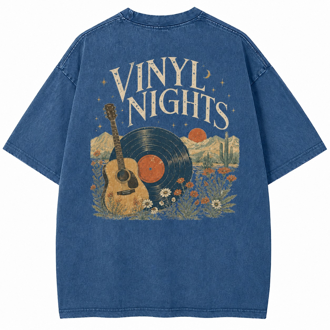 Vinyl Nights Music Graphic Washed Tee