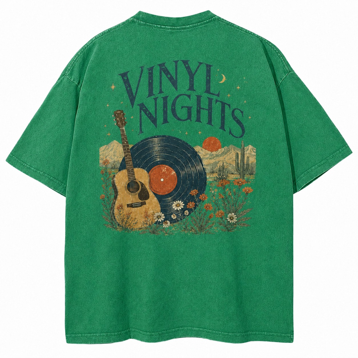 Vinyl Nights Music Graphic Washed Tee