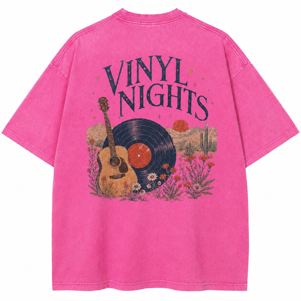 Vinyl Nights Music Graphic Washed Tee