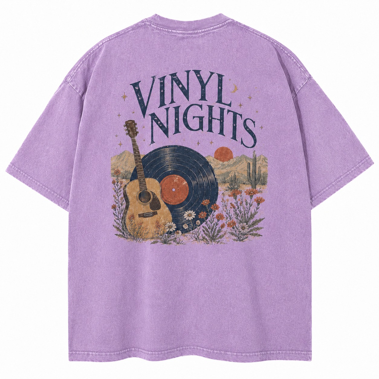 Vinyl Nights Music Graphic Washed Tee