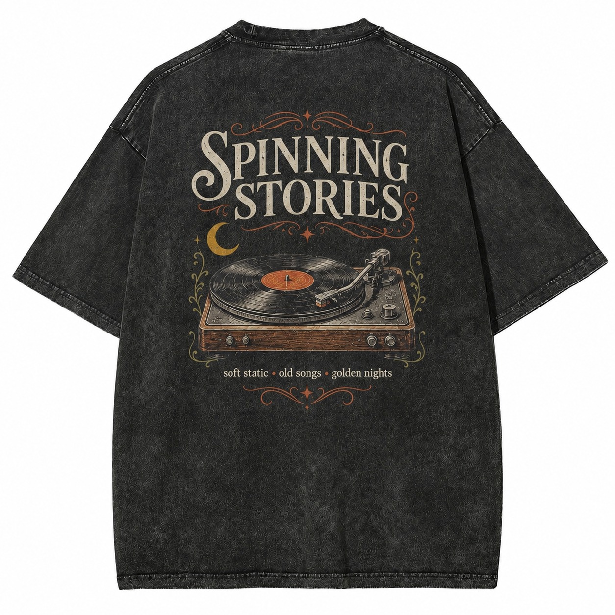 Spinning Stories Vinyl Graphic Washed Tee