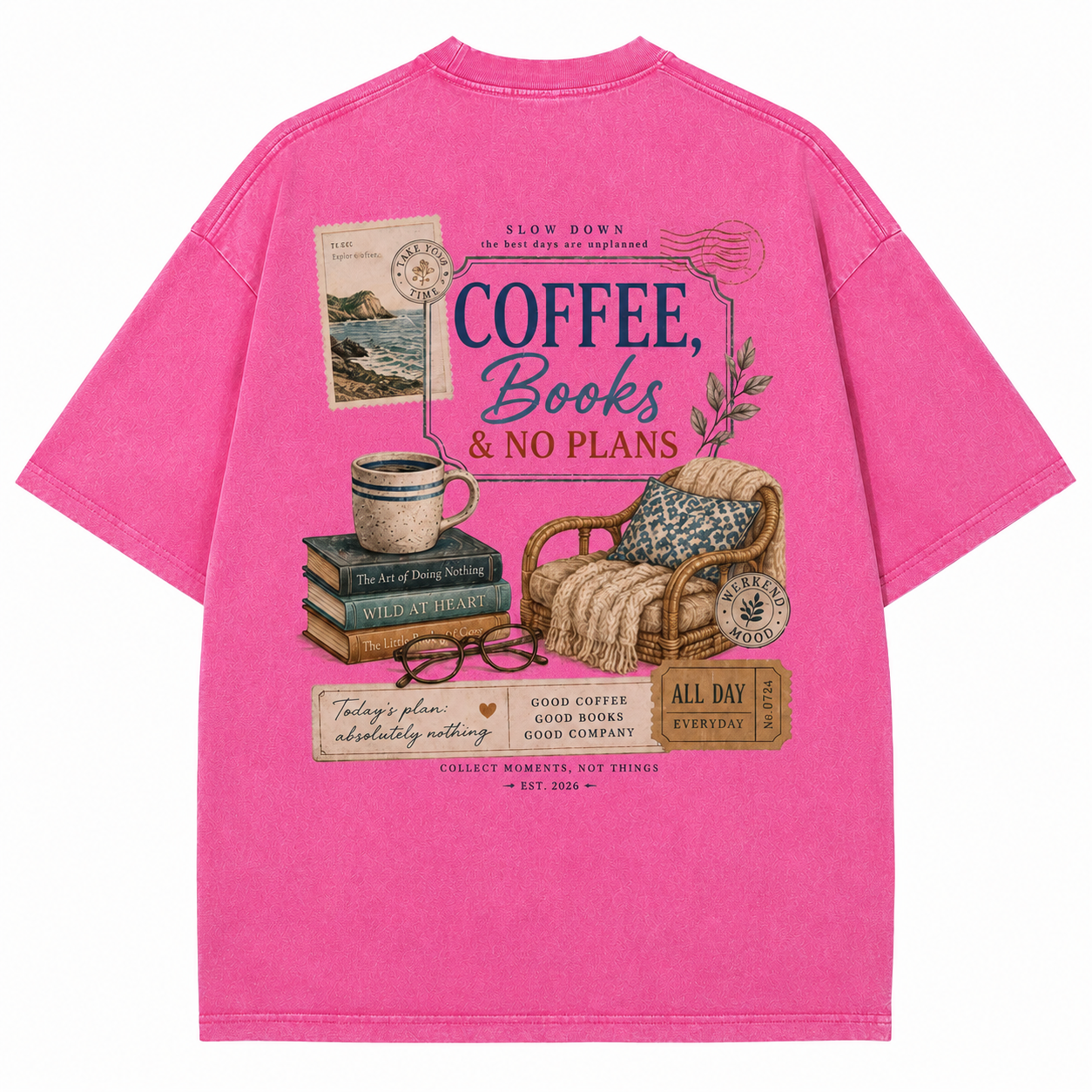 Coffee Books No Plans Tee