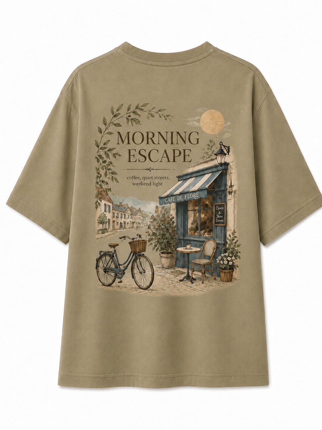 Morning Escape Cafe V-Neck Tee