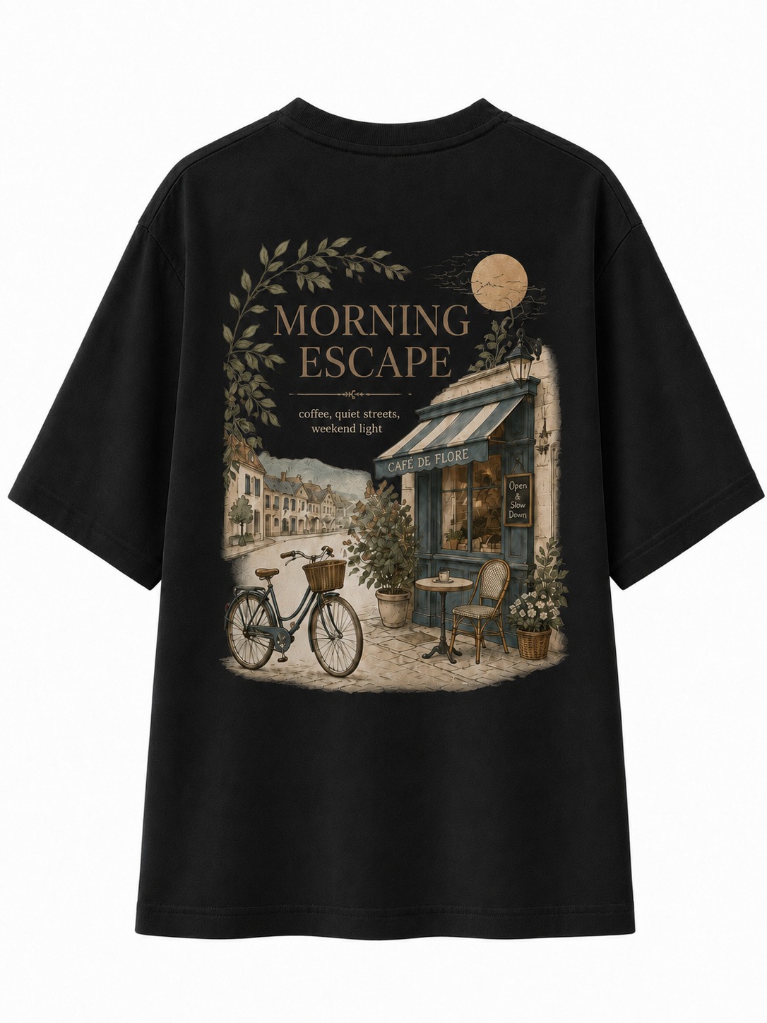 Morning Escape Cafe V-Neck Tee