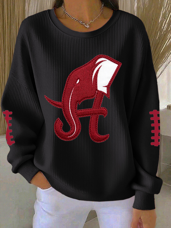 Women'S Football Print Casual Sweatshirt