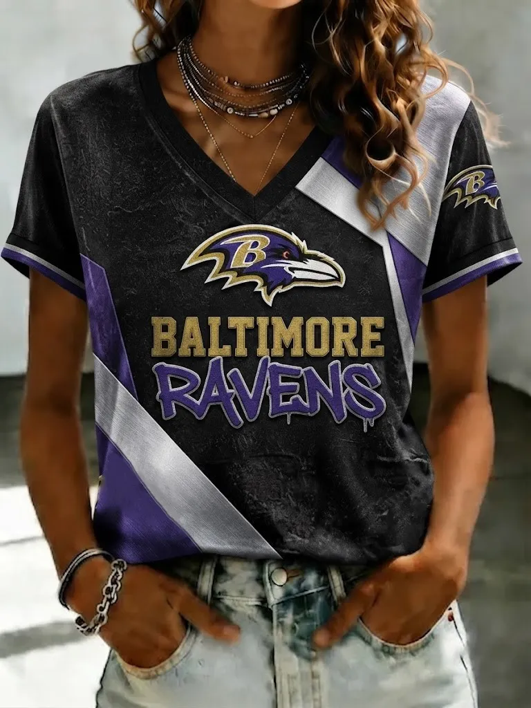 Women's Casual Football   Print T-Shirt