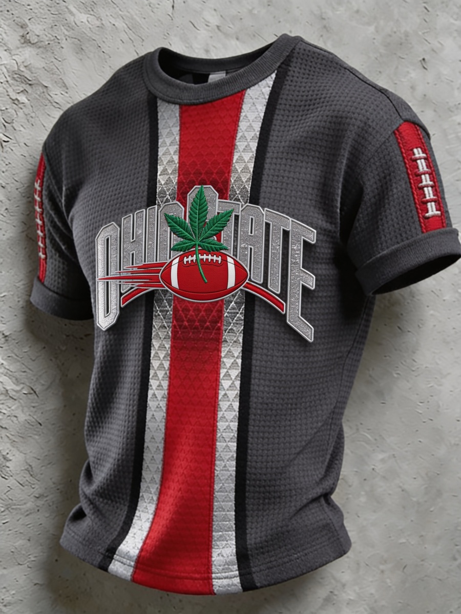 Men's Football Pattern Waffle T-Shirt