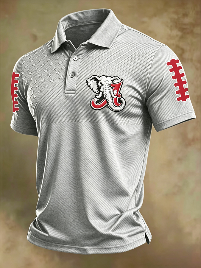 Men'S Retro Rugby Collar Polo T-Shirt