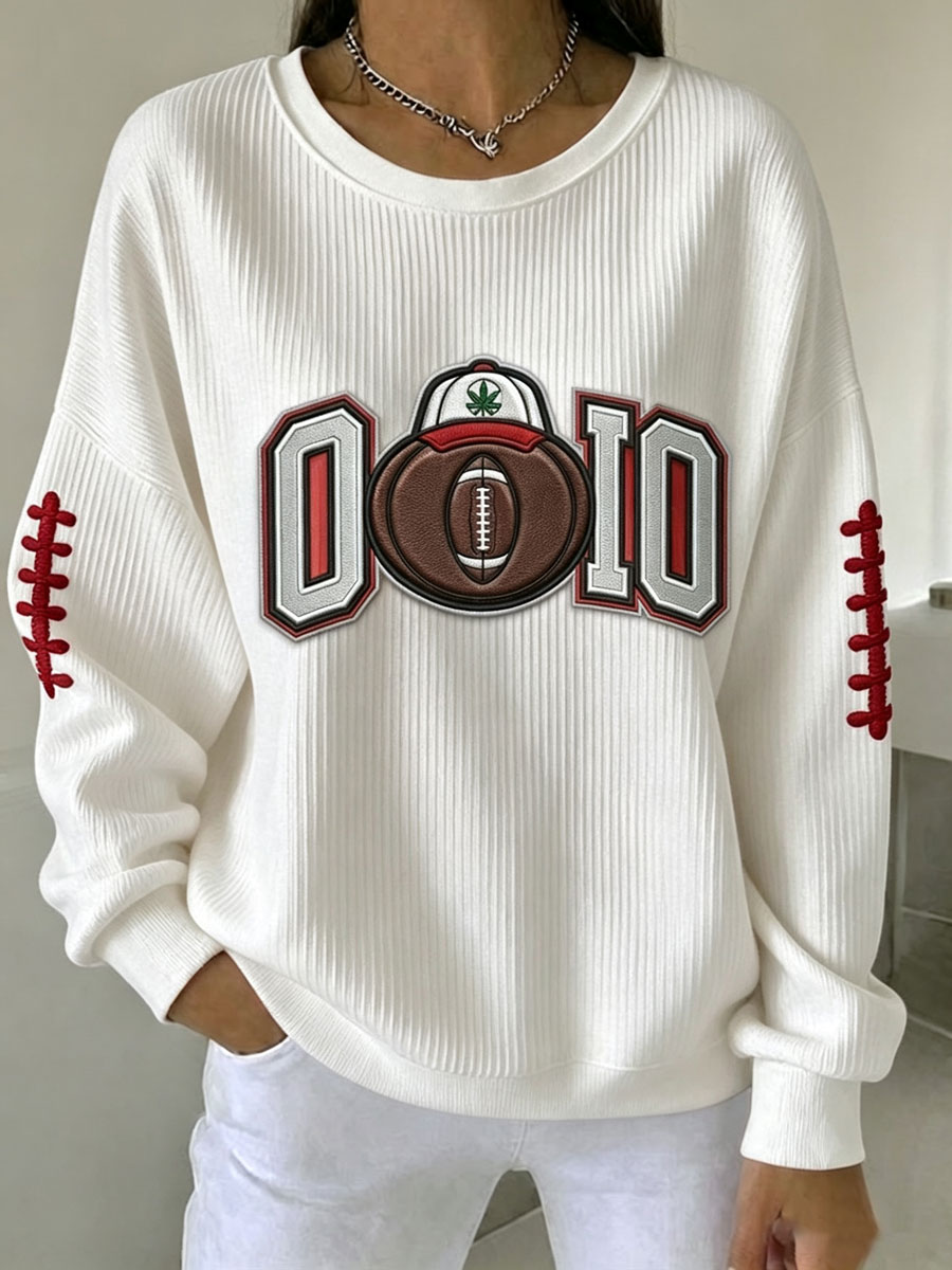 Women's Football Fan Printed Vintage Hoodie