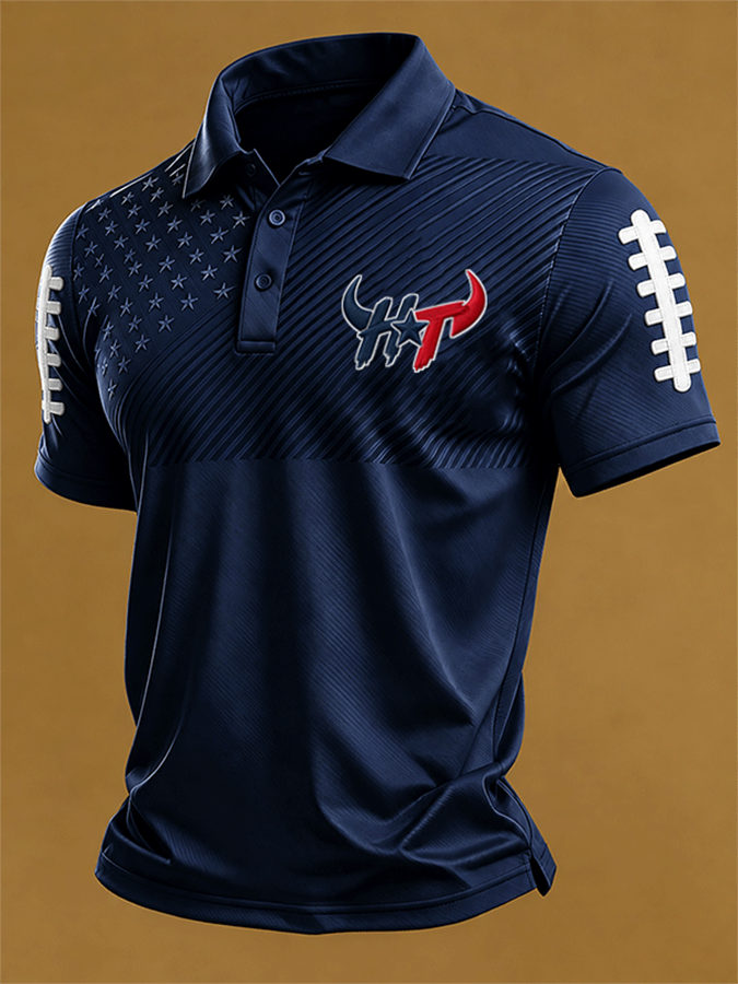 Men's Football Print Casual Printed T-shirt