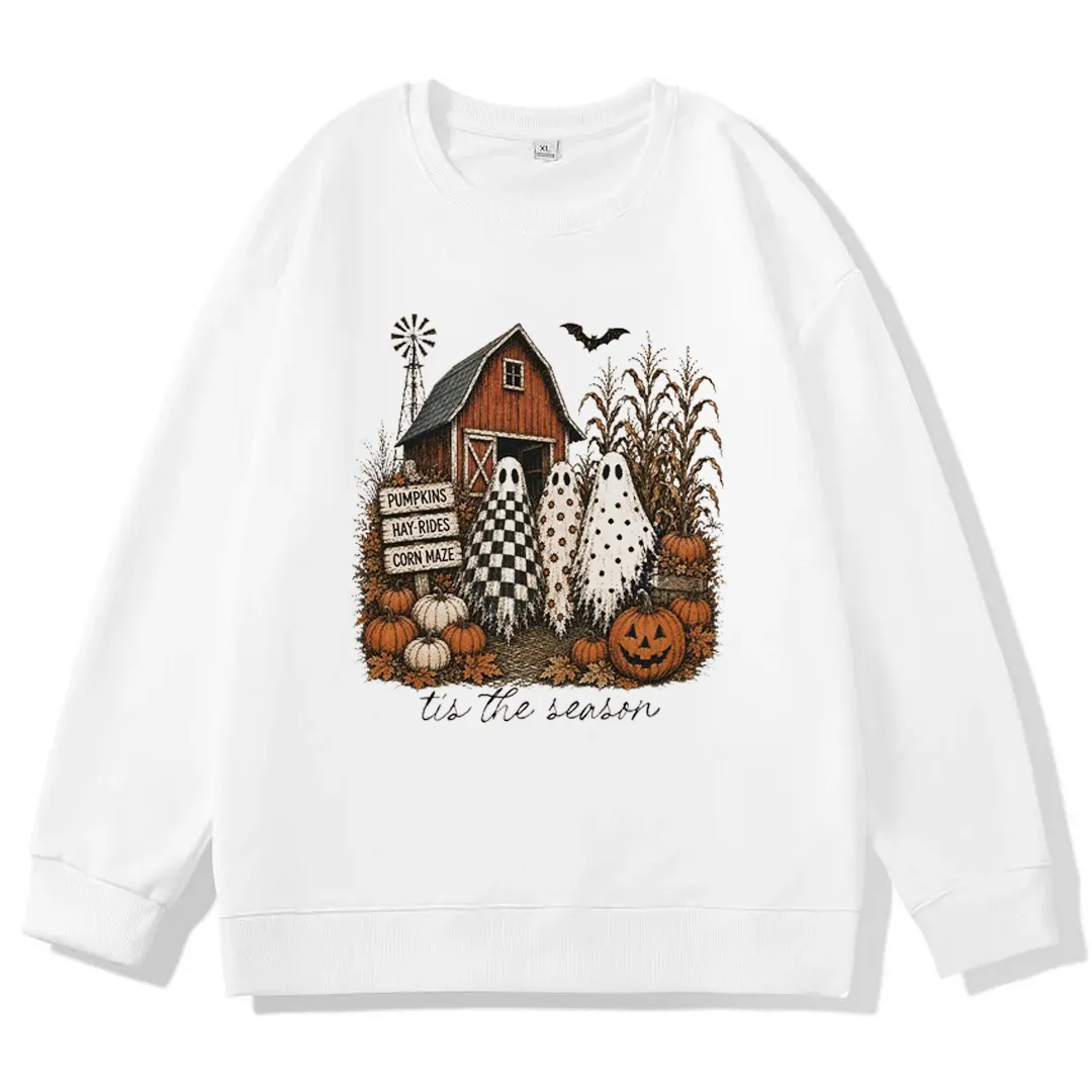 Tis The Season Ghost Trio Sweatshirt | Pumpkin Patch Ghosts Shirt