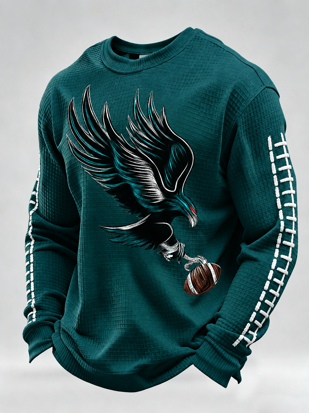 Men'S Football Game Print Waffle Sweatshirt