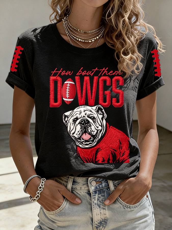 Women's Football Printed Casual T-Shirt