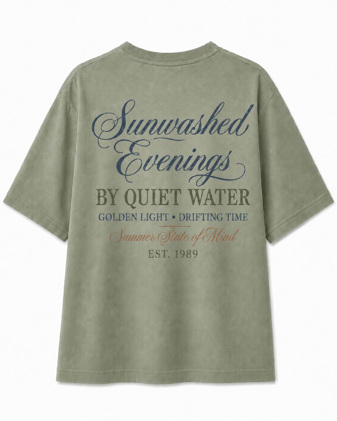 Sunwashed Quiet Lake V-Neck Tee