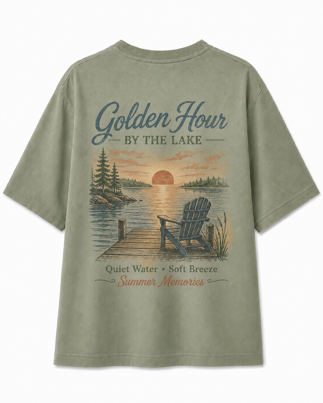 Golden Hour Lake V-Neck Tee