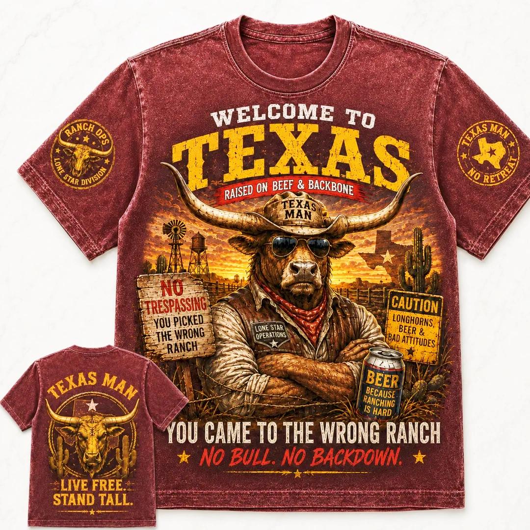 Texas No Backdown Ranch Tee