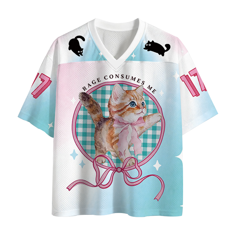 Rage Consumes Me Funny Kitten Mesh Jersey