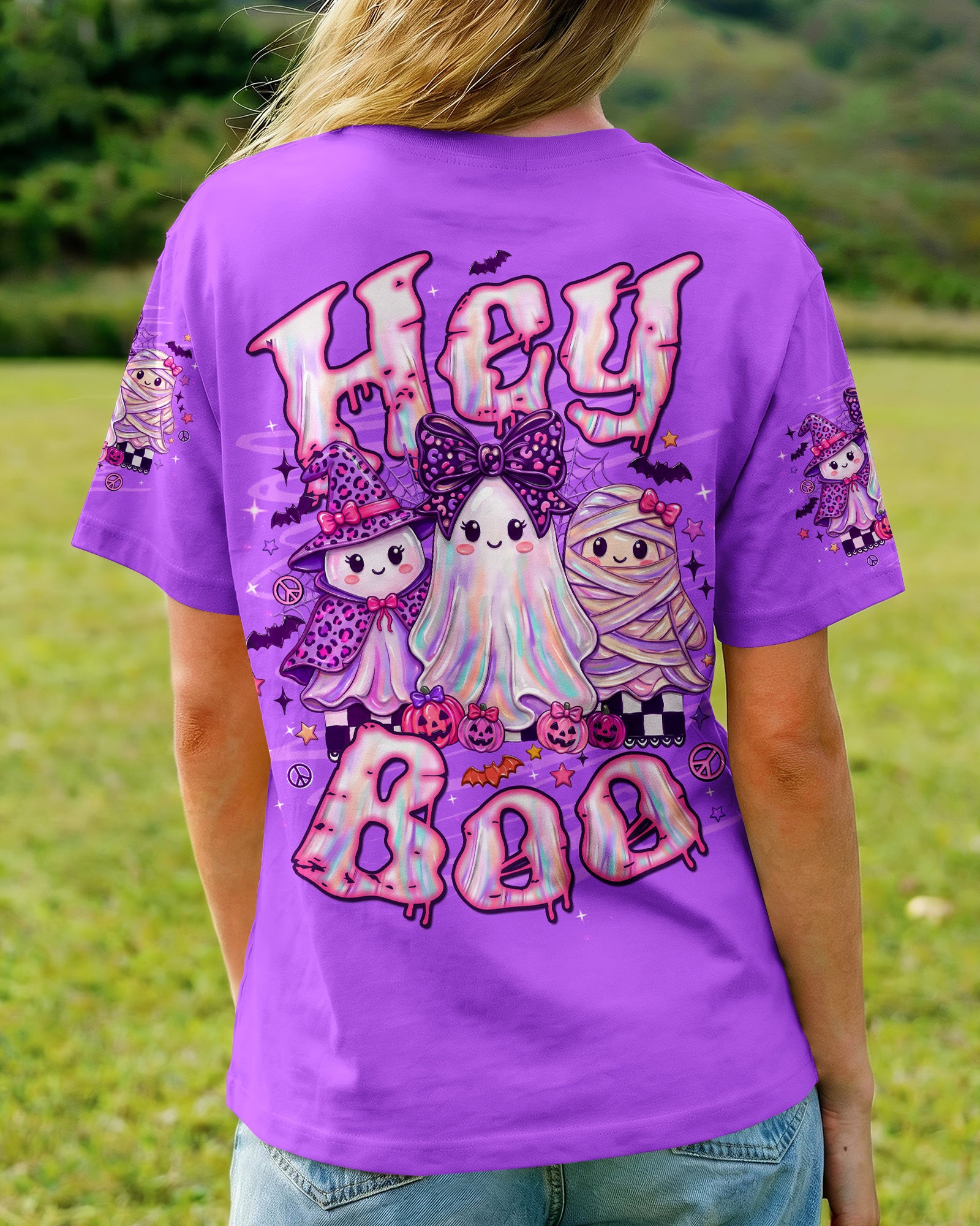 HEY BOO HALLOWEEN ALL OVER PRINT