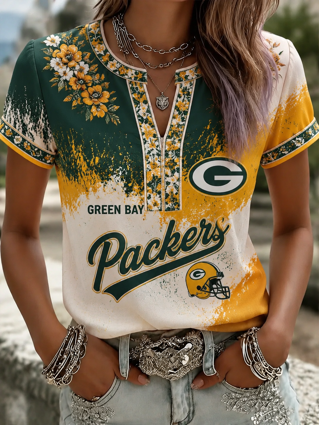 Women's Football Print Shirt