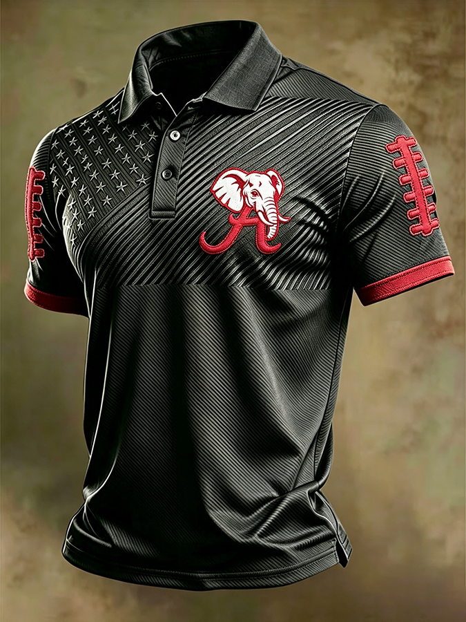 Men'S Retro Rugby Collar Polo T-Shirt