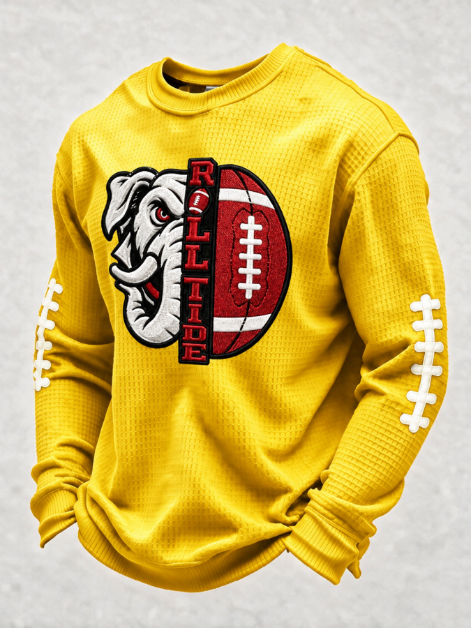 Men'S Football  Printed Waffle T-Shirt