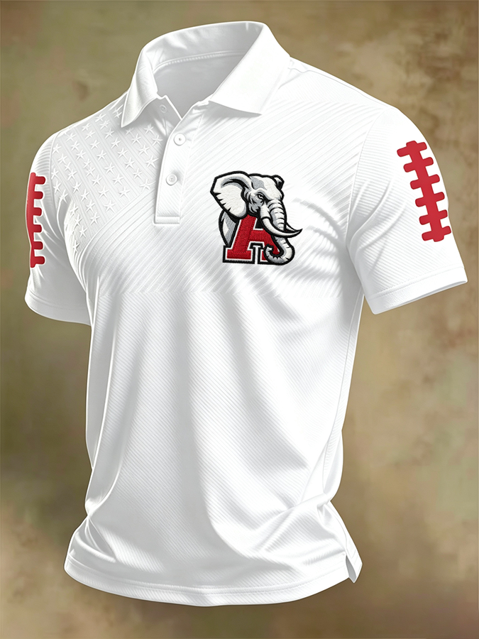 Men'S Retro Rugby Collar Polo T-Shirt