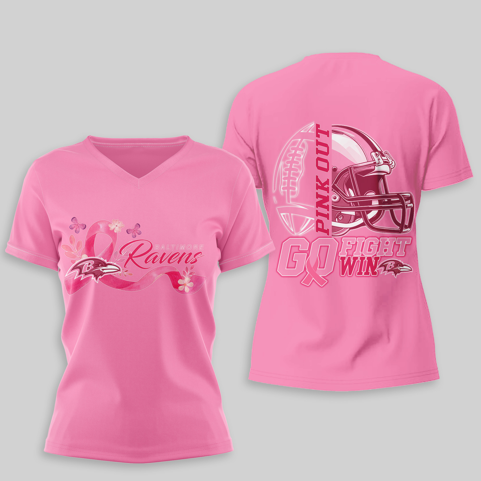 Baltimore Ravens | Premium Tackle Breast Cancer Women's Shirt TD