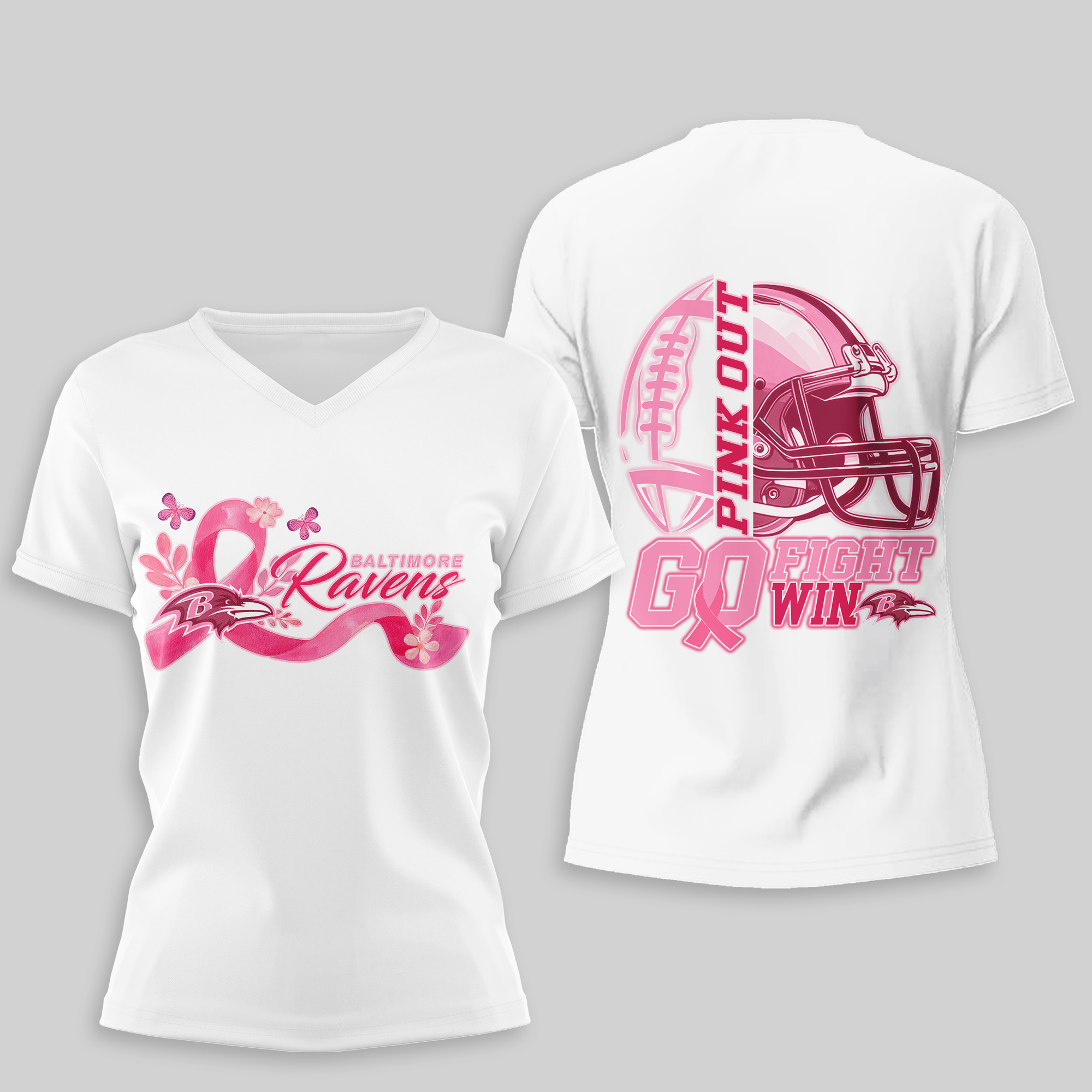 Baltimore Ravens | Premium Tackle Breast Cancer Women's Shirt TD