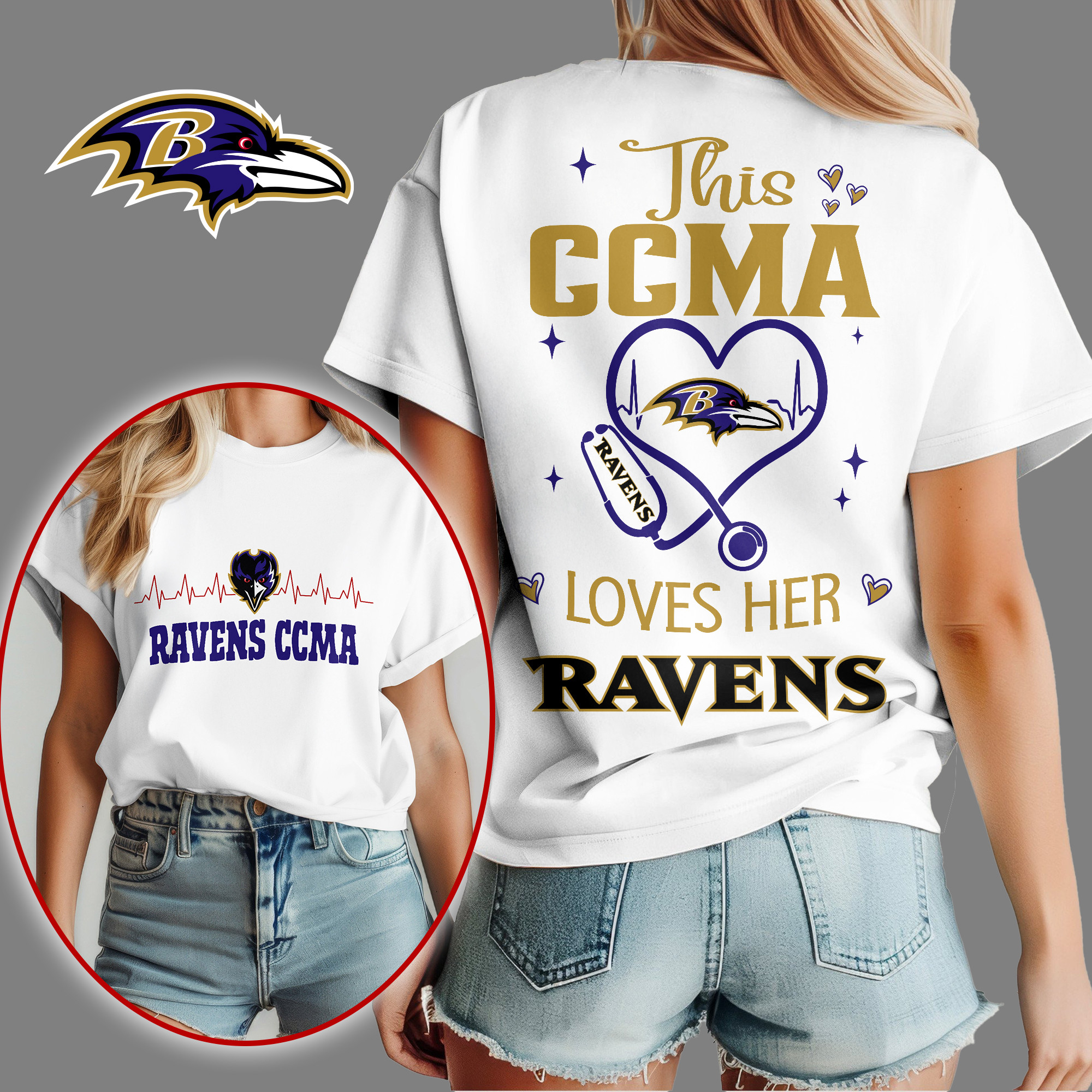 Baltimore Ravens | Premium This CCMA Loves Her Ravens Women's Shirt NY