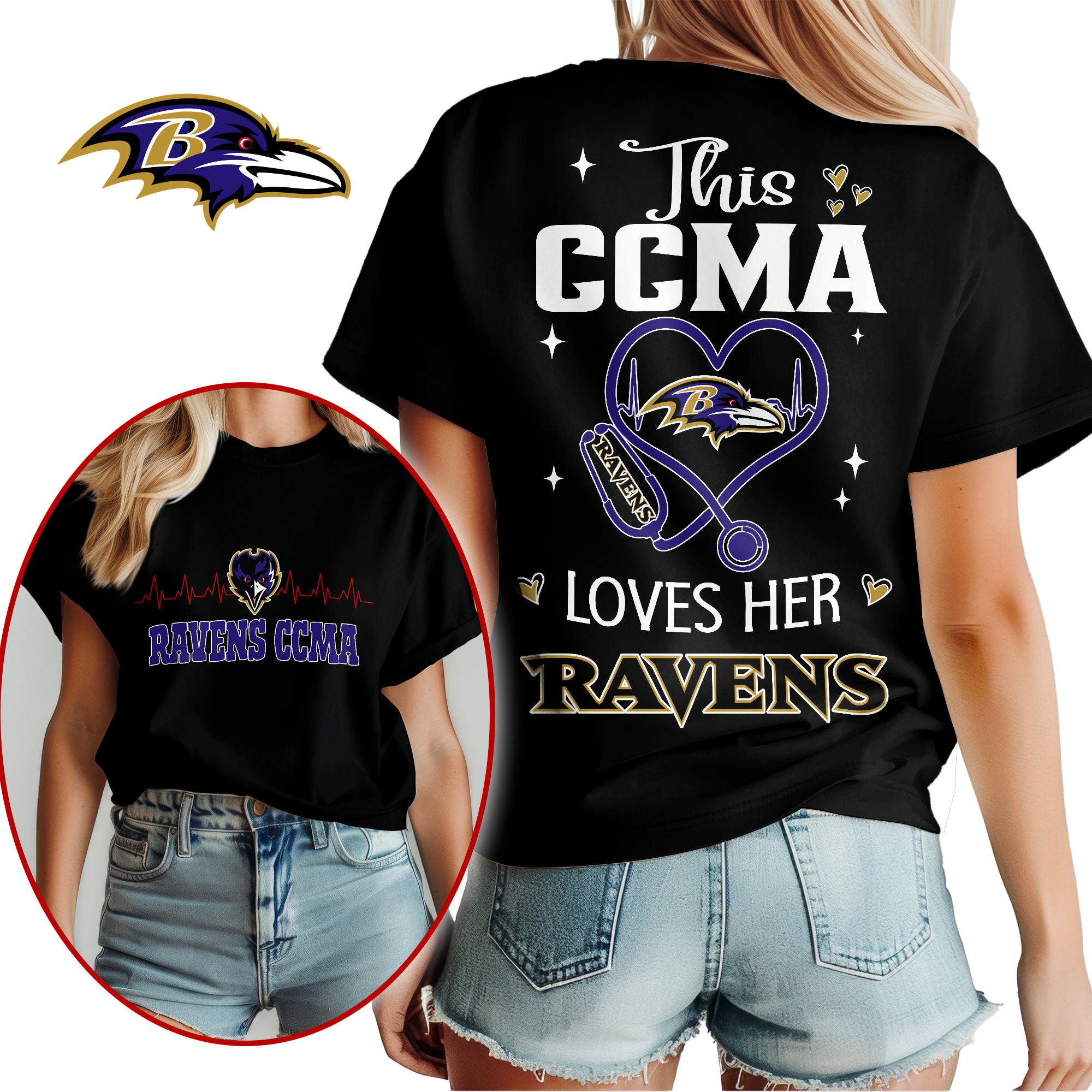 Baltimore Ravens | Premium This CCMA Loves Her Ravens Women's Shirt NY
