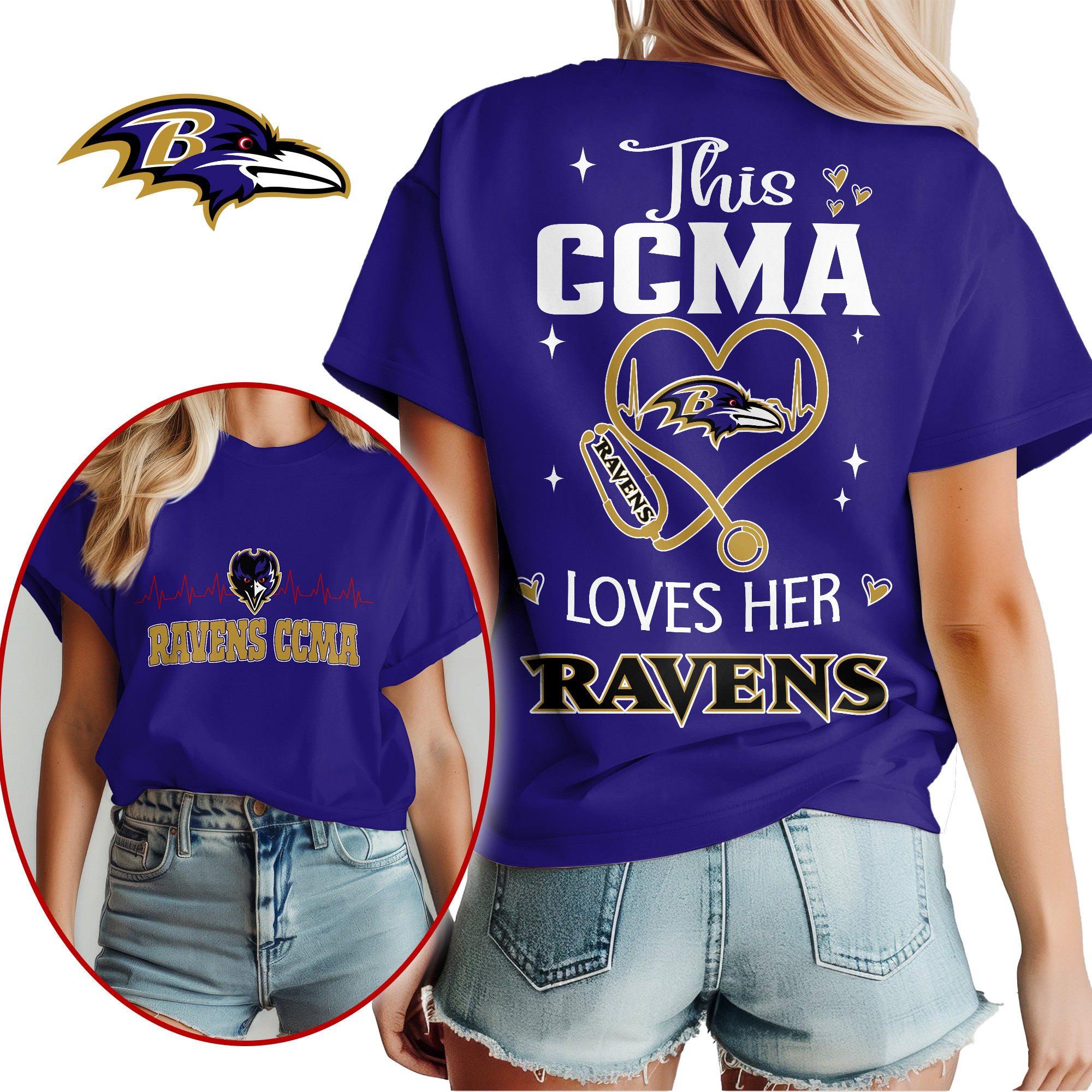 Baltimore Ravens | Premium This CCMA Loves Her Ravens Women's Shirt NY