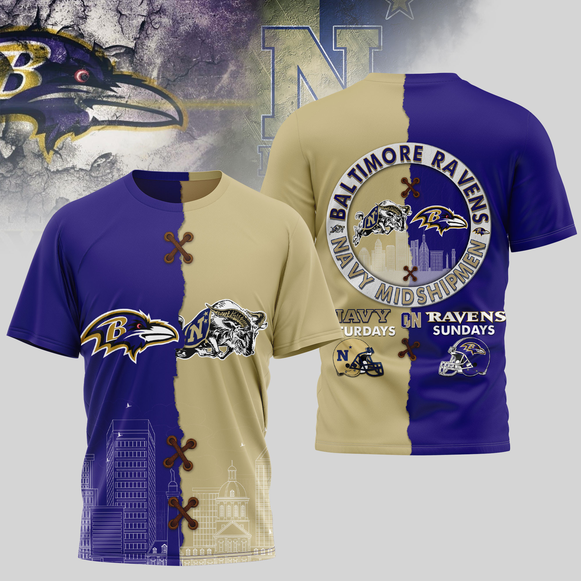 Baltimore Ravens | Premium NFL x NCAA 3D T-shirt TD