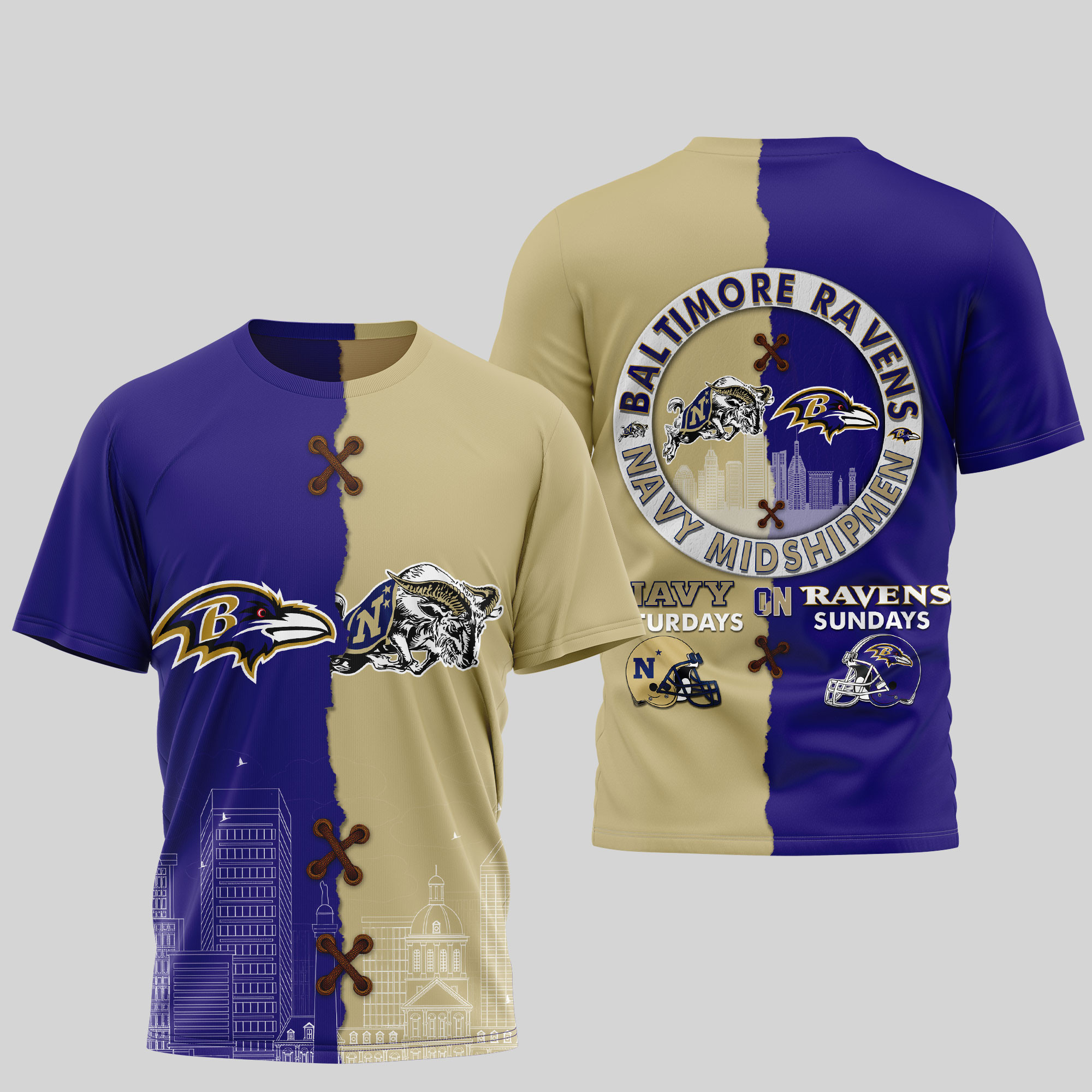 Baltimore Ravens | Premium NFL x NCAA 3D T-shirt TD