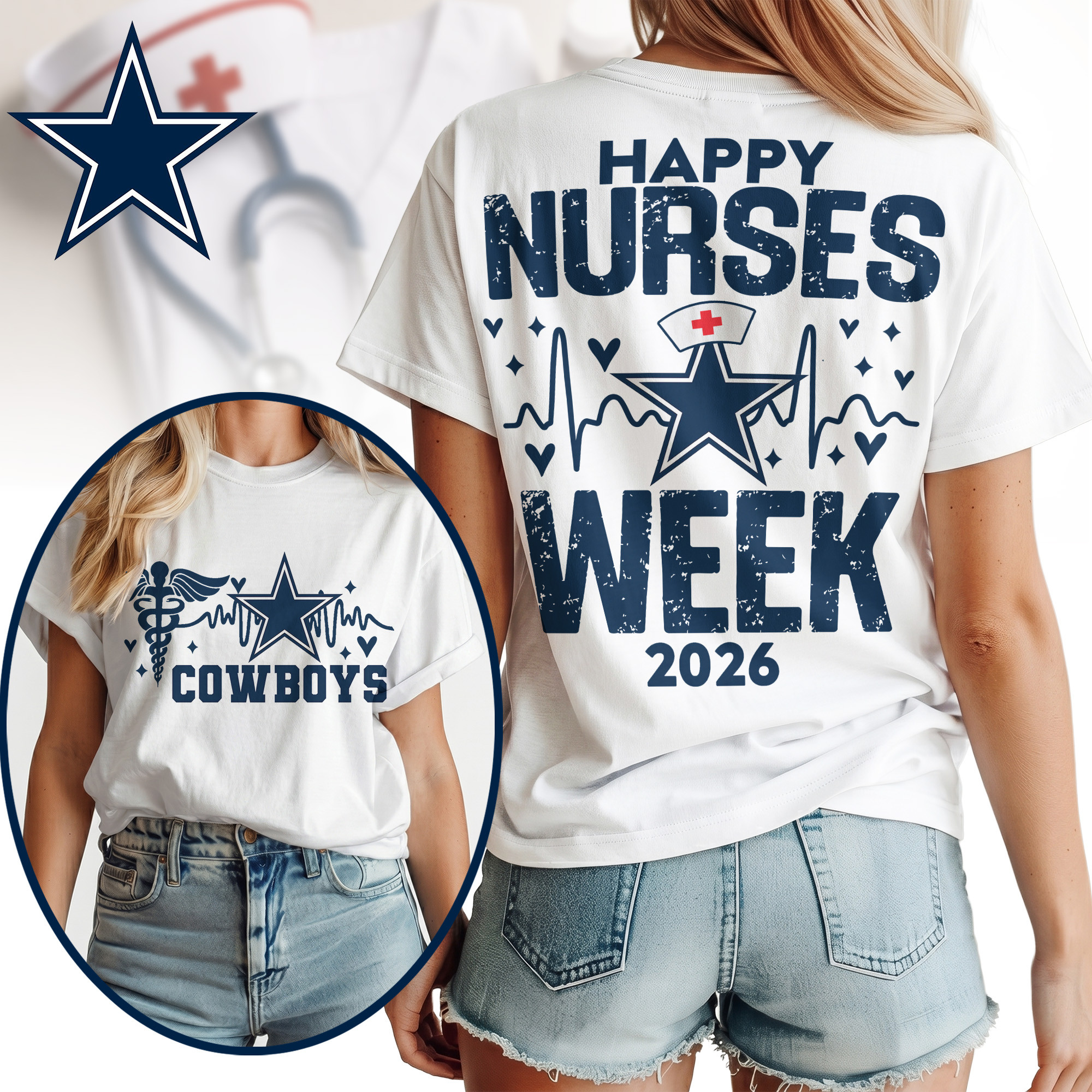 Dallas Cowboys | Premium NFL Nurse Week Women Shirt NTH1