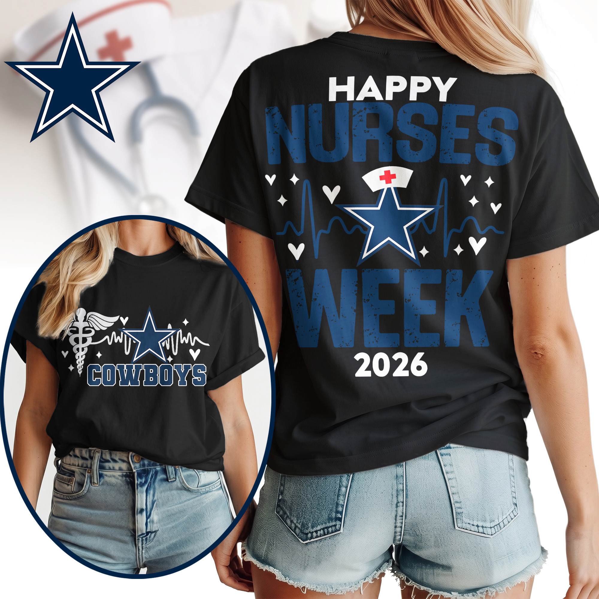 Dallas Cowboys | Premium NFL Nurse Week Women Shirt NTH1